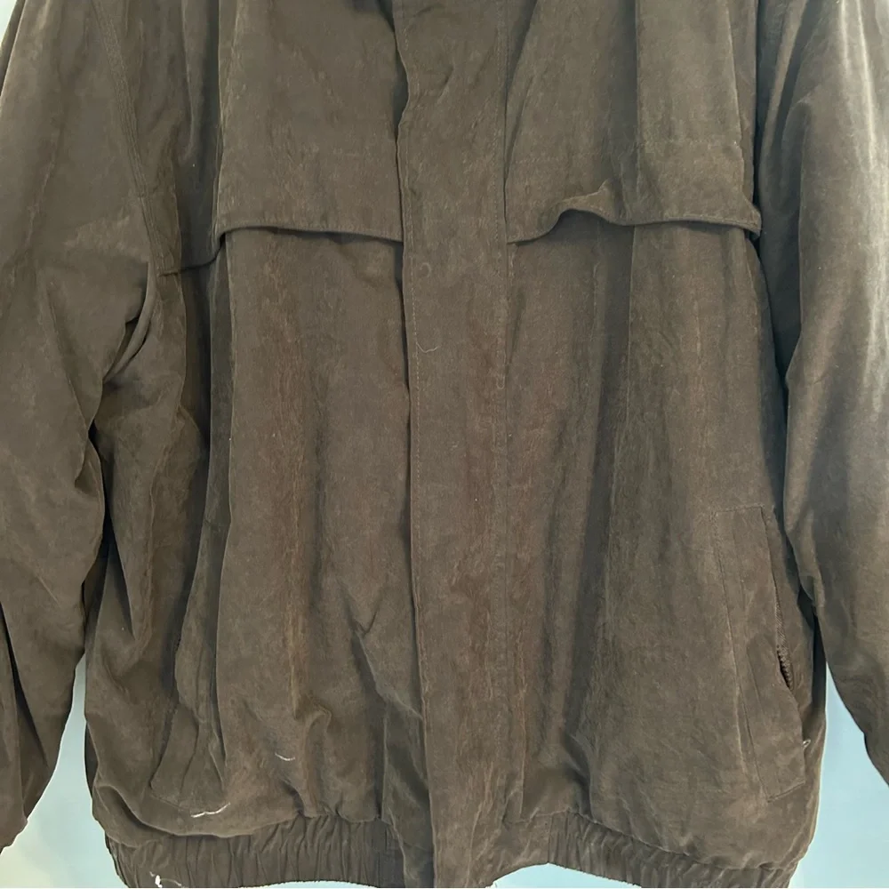 VTG St.‎ John's Bay Men's Thick Faux Suede Bomber Jacket Brown Size 2XL